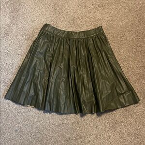 Forest green faux leather skirt